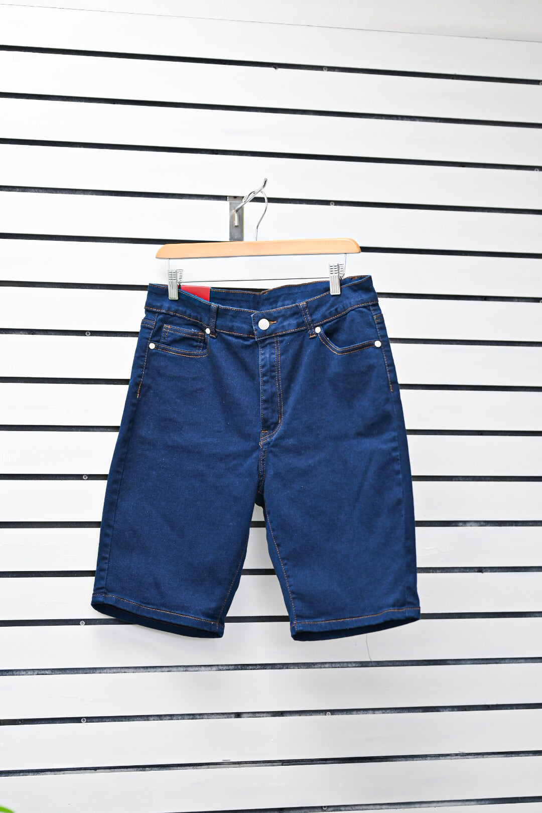 Men's Dark Blue Denim Bermuda Shorts